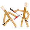 Bamboo Man Table Funny Toy with Weapon PK Battle Natural Bamboo Rope Controlled Fighter Board Game Funny