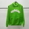 Sp5der Hoodie Oversized Thick Fleece Sweatshirt With Foil Print Spiderweb Design Men Winter Casual Wear