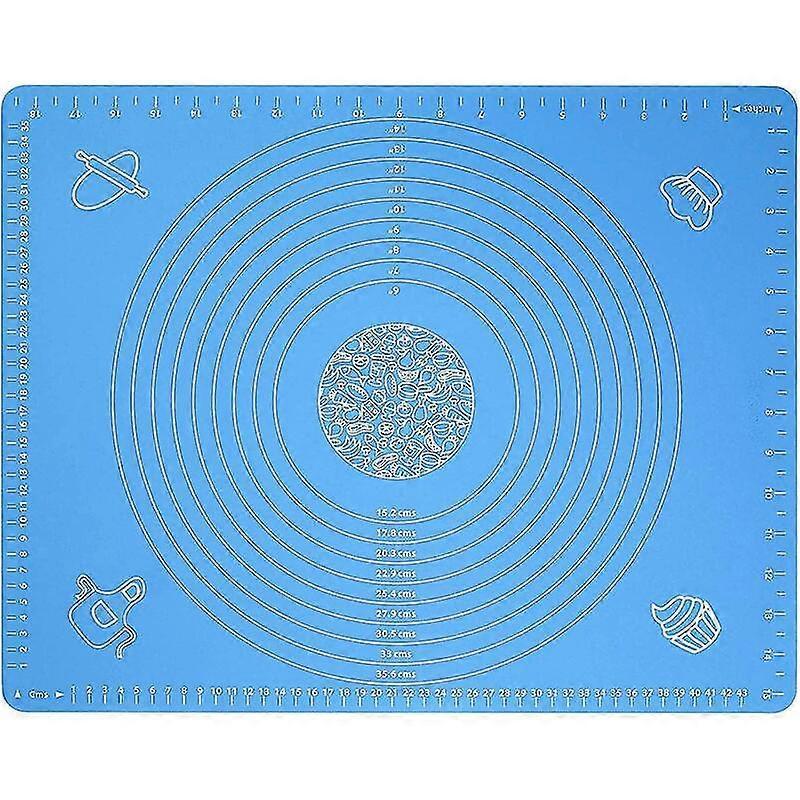 Reusable Non-stick Silicone Baking Mat Fondant Pate, 100% Bisphenol-a (bpa) Free, With Measurement, 50 X 40 Cm (blue)