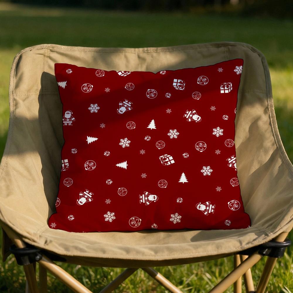 Xmas Bell Socks Santa Cushion Cover Soft Reversible Durable Pillow Cover MultiScene Use for Home Car Daily Comfort