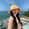 Shade Sun Caps Sunscreen Bucket Hat Stripe Beach Fisherman Hat Rainbow Straw Hat  Outdoor Sports