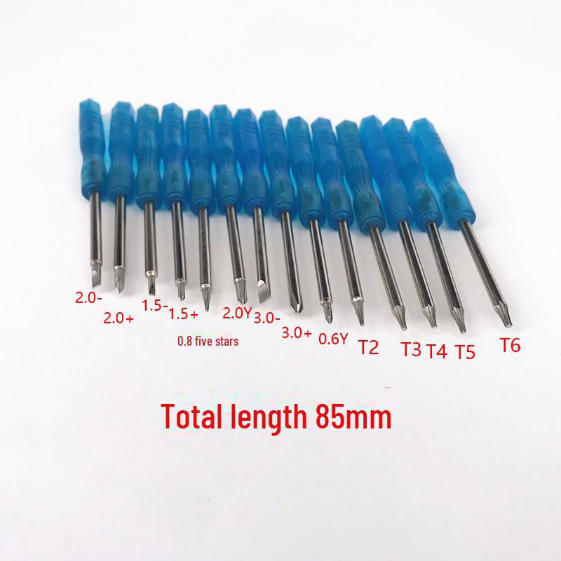 85 мм синяя мини-отвертка с 14 битами для электроники и игрушек
