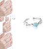 Stylish Open Design Blue Ring For Women With Rhinestone Embellishments For Everyday Wear