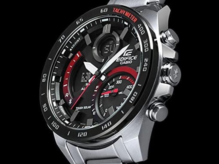 EDIFICE Смартфон, Tough Solar, Бизнес, Спорт, Нержавеющая сталь, Водонепроницаемые, CASIO Bluetooth, Совместимые, ECB-900DB-1A Хронограф, Календарь,