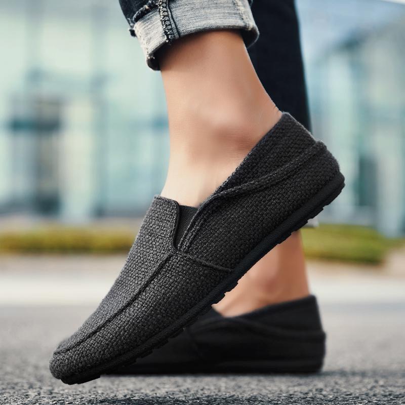 Модные новые мокасины мужские дышащие повседневные туфли классические льняные кроссовки мужские летние дешевые туфли для вождения для мужчин широкие 2024