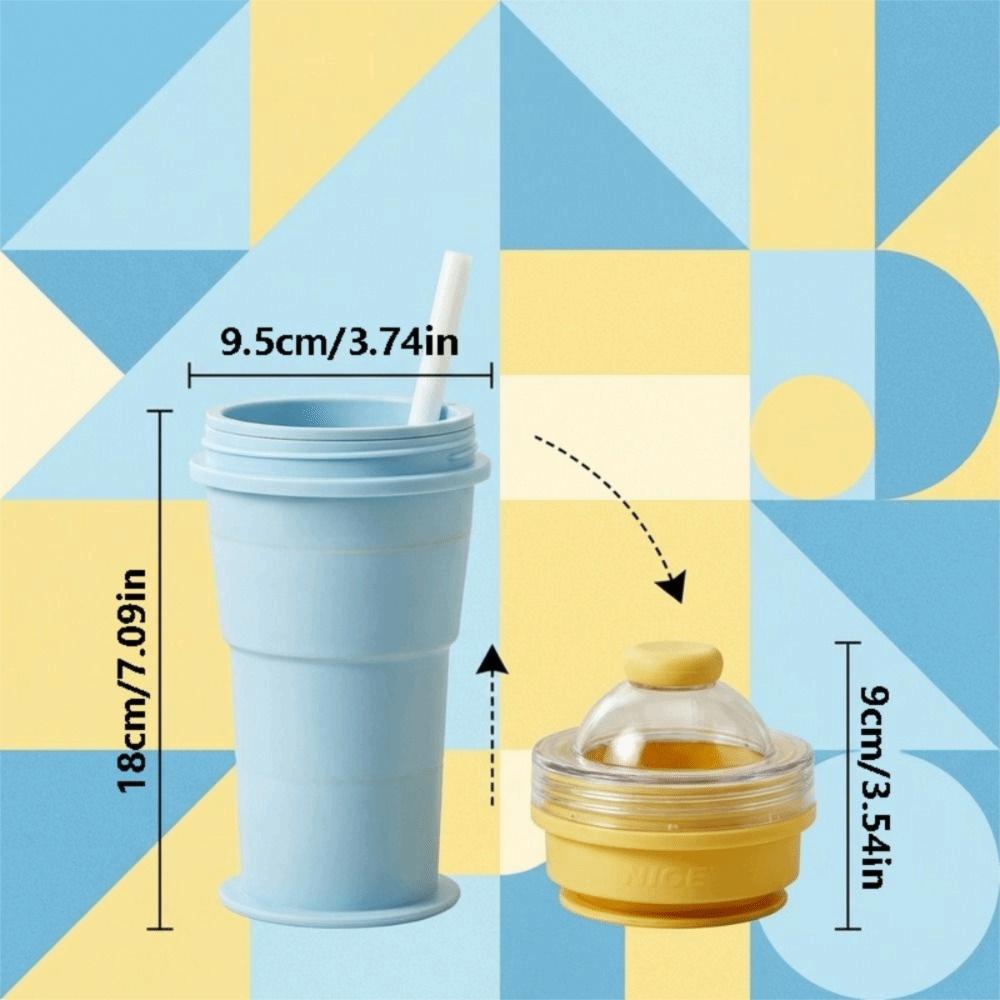 Leak-Proof Ice Cube Water Bottle Easy To Demold Ice Kettle Silicone Collapsible Mug Outdoors