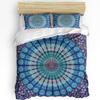 Purple Watercolor Mandala Duvet Cover Bed Bedding Collection Home Textile Quilt Cover Pillowcases Bedroom Double Bedding Collection No Linen