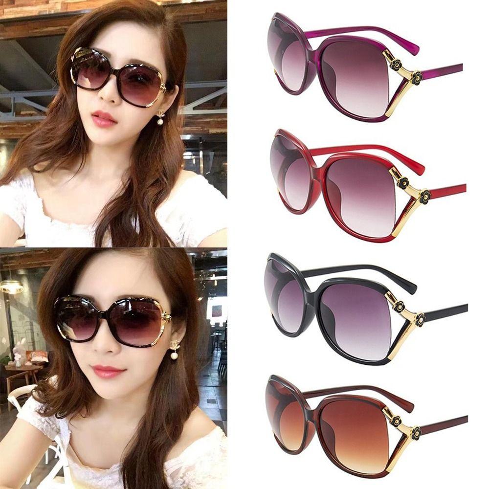 Large Frame Eyewear Outdoor Sunglasses Sun-Protective Black Shades Glasses  for Women