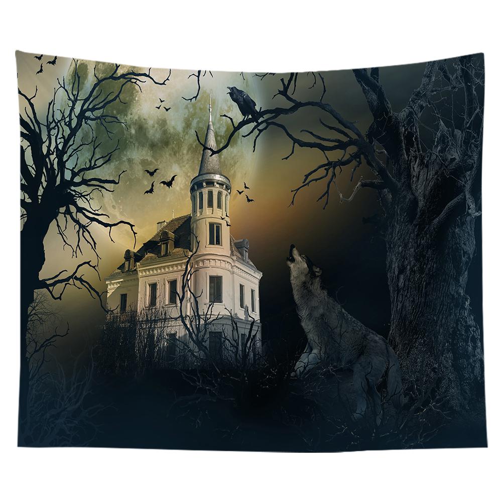 Home Decor Halloween Wall Hanging Gothic Print Tapestry  Witchcraft Supplies Dorm Rug 230x180cm Tapiz