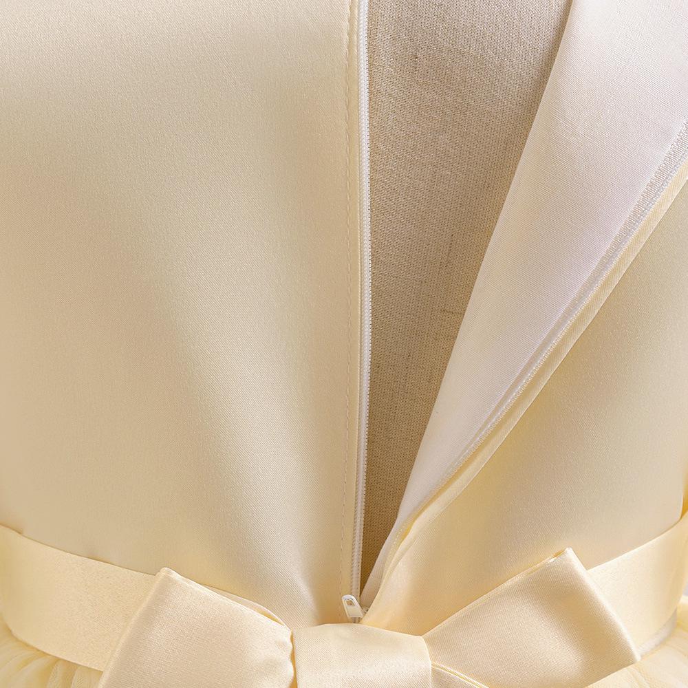 Девочковое платье-принцесса из сетки с пайетками - Длинный рукав, Формальное, Для дня рождения, Для детей среднего и большого возраста