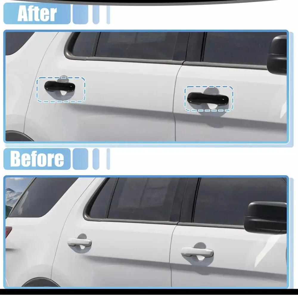 For Ford Explorer 2020-2025 Carbon Fiber Style Chrome Car Door Handle Cover Sticker Trim Cap Accessories Auto Protect Decor ABS