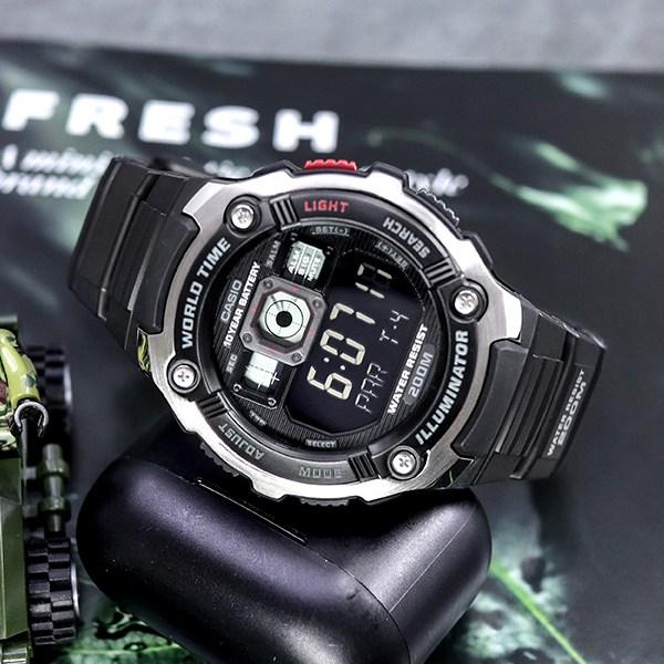 Casio 10-летняя батарея, 200-метровый водостойкий авиационный дисплей, военные водонепроницаемые часы 2000, черные B