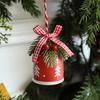 Rustic Christmas Bell Ornaments with Artificial Pine And Red Berries Vintage Metal Jingle Bells Hanging Decoration Tree Door