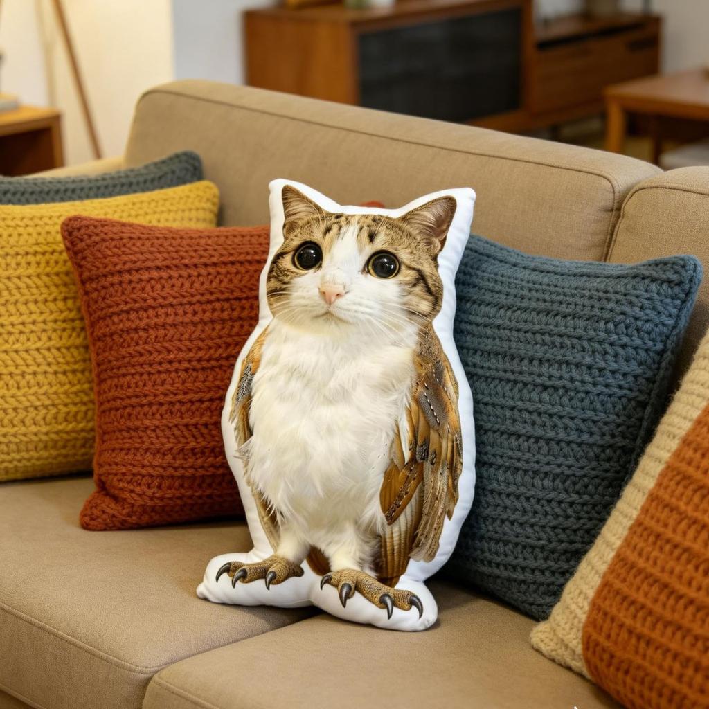 Plush Toy With Pack, Owl And Pillow, Pet Gift, Pillow Cover