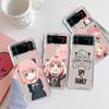 SPY X FAMLY Luxury Case For Samsung Galaxy Z Flip 3 4 5G Funda Z Flip3 Clear PC Hard Shockproof Back Phone Coque