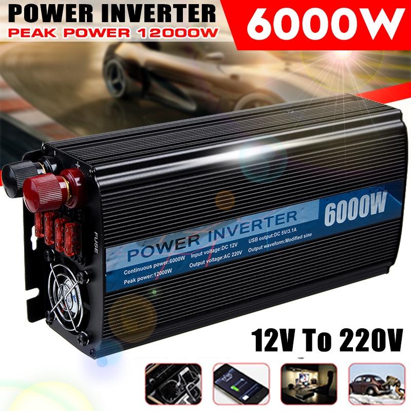 12000 Вт DC 12 В в AC 220 В двойной USB зарядка автомобильный инвертор зарядное устройство адаптер конвертер с предохранителем