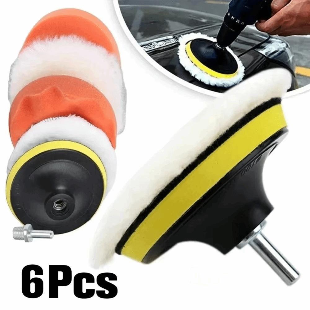 6pcs/set Buffing Wheels Car Polishing Pad Kit 3/4/5/6/7 inch Car Repair Tools