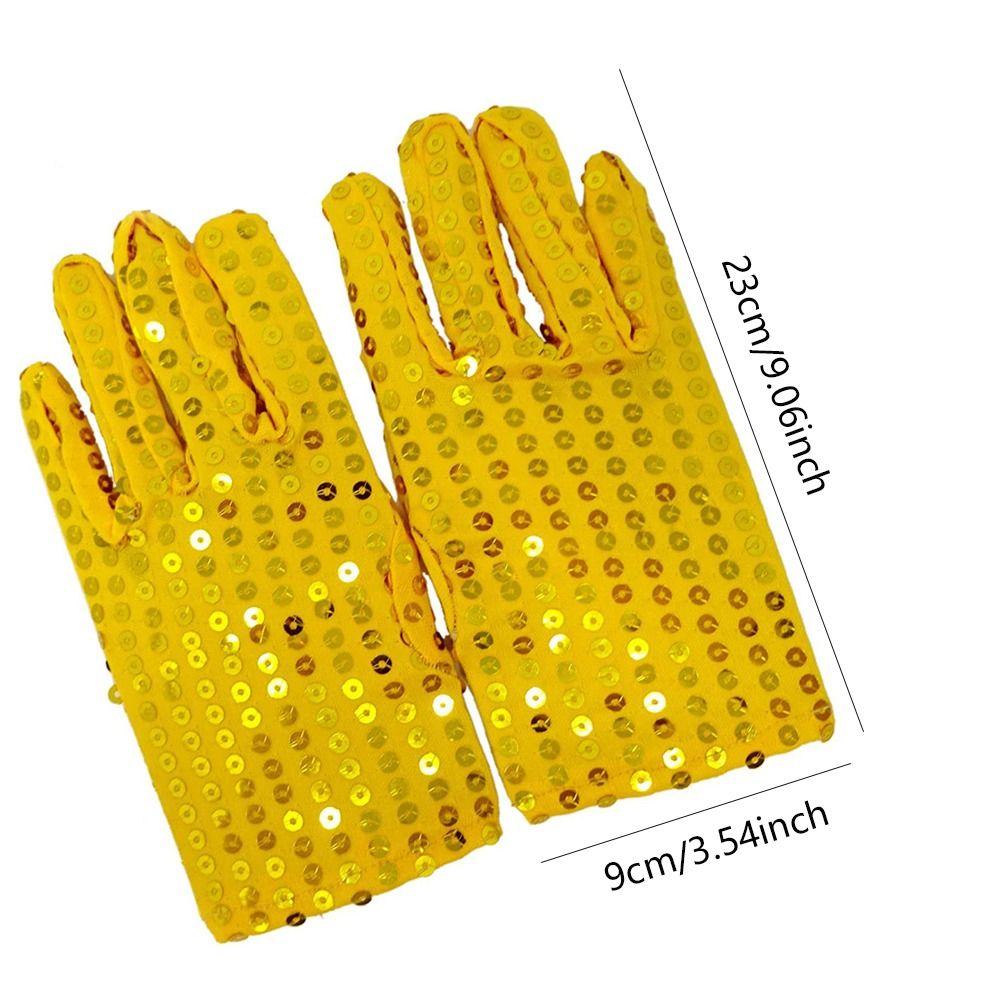 Punk Disco Costume Gothic Club Handwear Dancing Gloves Shining Sequins Gloves Performance Mittens