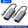 1G USB Ethernet Adapter 1000Mbps USB3.0 Lan Network Card USB C To RJ45 Internet Adapter for Laptop PC Windows Mac OS USB-A/C