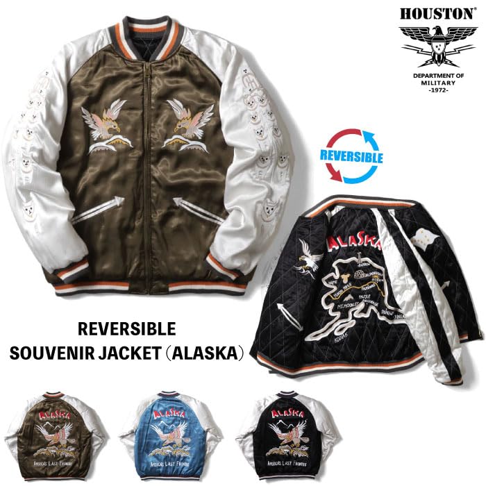 ДВУСТОРОННЯЯ СУВЕНИРНАЯ КУРТКА 51390 [Хьюстон] (АЛЯСКА) (M, ЧЕРНЫЙ И ТЕМНО-СИНИЙ)