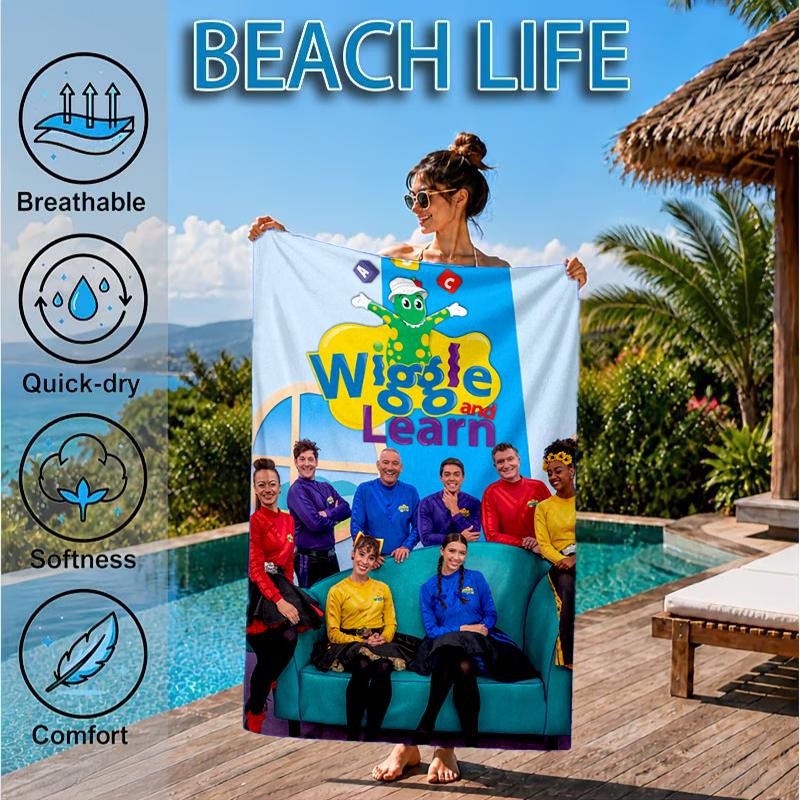 Wiggle And Learn Show Beach Towel, Microfiber Beach Towel, Perfect For Pool, Beach, Travel, Home Decor Beach Party Fan gifts