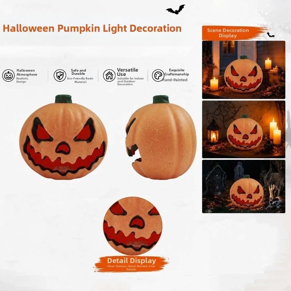 Battery Powered Halloween Lamp Warm Glowing LED Pumpkin Festival Glow Pumpkin Lantern Office Desk