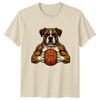 Muscular Boxer Dog T-Shirt Funny Cartoon Basketball Sports Dog Lover Gift