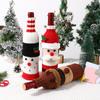 1/3PCS Christmas Wine Bottle Cover Set Santa Snowman Woven Wine Bottle Bags For Christmas Party Dinner Table Decorations Gifts