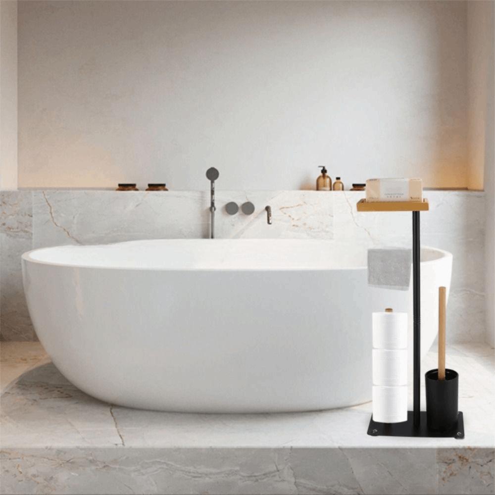 Нержавеющая Сталь Туалетный Ершик и Держатель для Бумаги с Вертикальной Стойкой для Хранения Туалетной Бумаги Спальня