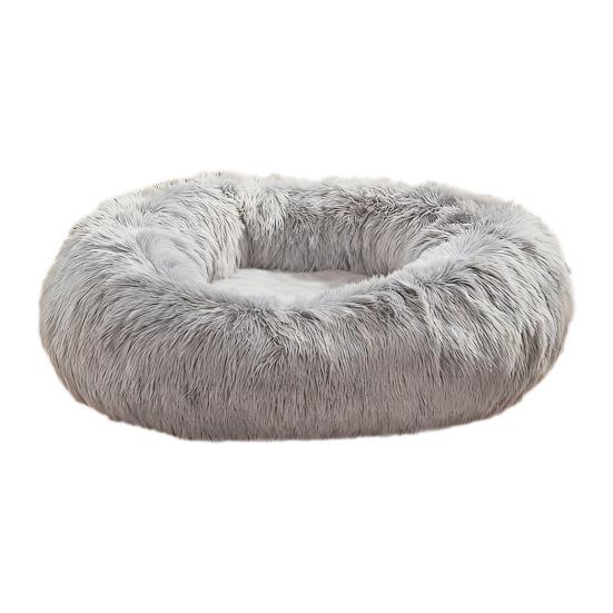Round Pet Nest Bed Fuzzy Cat Bed Calming Donut Bed with Non-Slip Bottom Washable Fluffy Dog Bed for Small Medium Dogs And Cats