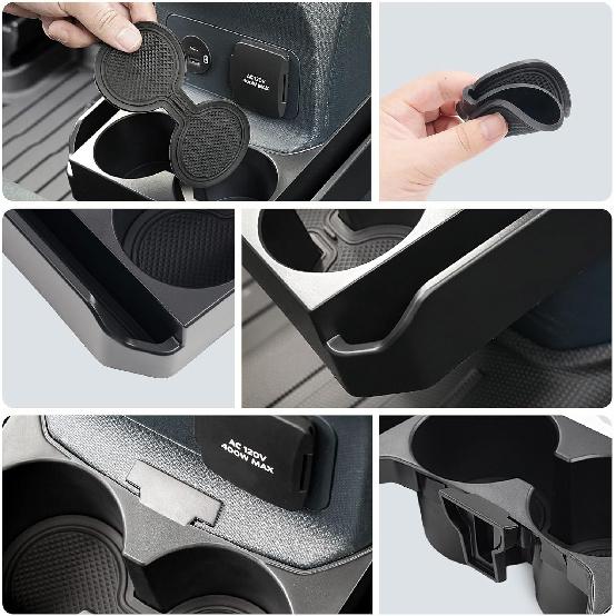 Mabett Removable Rear Dual Cup Holder For Ford Maverick -2025 Accessories, FIT Ert Expander Rear Seat Cup Holder Organizer