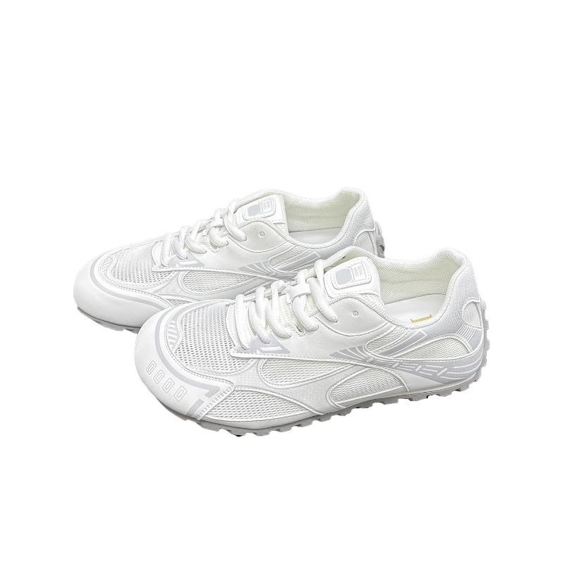 Сетчатые женские летние новые полые дышащие на шнуровке на толстой подошве тонкие повседневные спортивные туфли