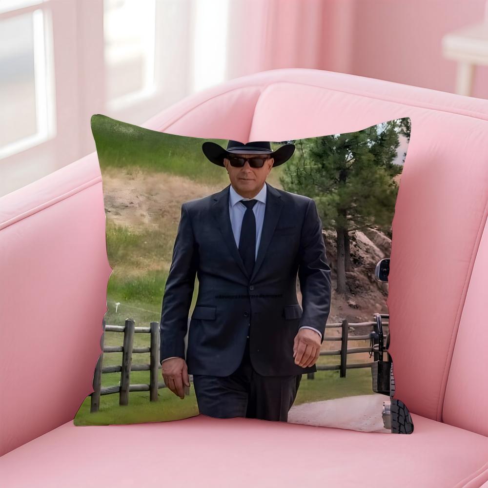 JJohn Dutton Cushion Cover Pillow Case Soft Friendly Fabric Concealed Zipper