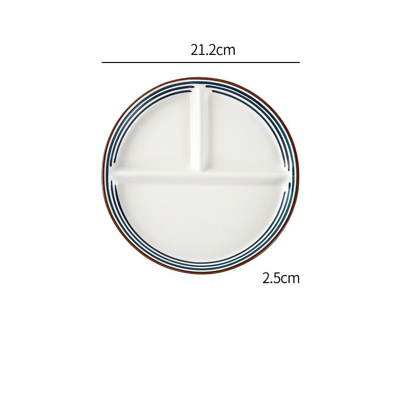 Японская керамическая тарелка с отделениями для домашних фруктов, овощей, круглая подглазурная разделительная тарелка с диском