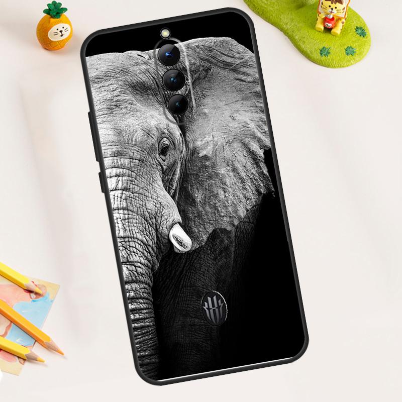 Чехол-бампер 'Голова дикого слона' для ZTE Nubia RedMagic 11 Pro Plus 10 9 8 8S 9S 10S Pro 5G 5S 6 7 6S 7S Pro 11 Air