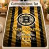 Flannel BlanketBoston Bruins Custom Name Text Personalized Soft Warm Throw Blanket Home Decor Gift