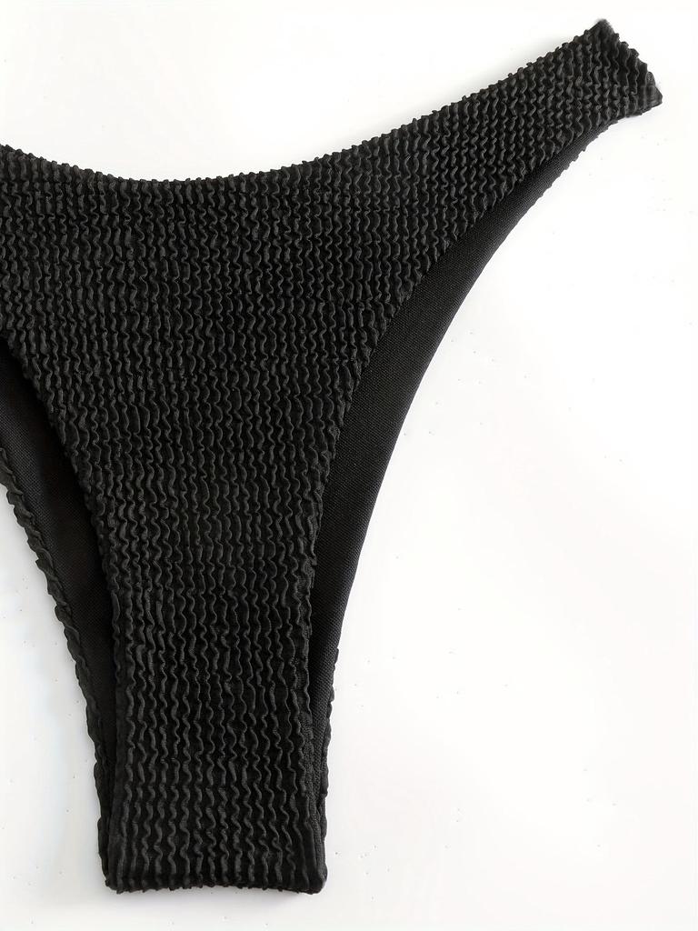 European and American Solid Color Two-Piece Bikini Swimsuit - Sexy Fashion Beachwear