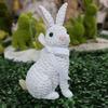 Статуэтка Пасхального кролика, плетеная статуя кролика из смолы, декоративный аксессуар для ремесел для использования в помещении и на открытом воздухе, декор для сада и двора