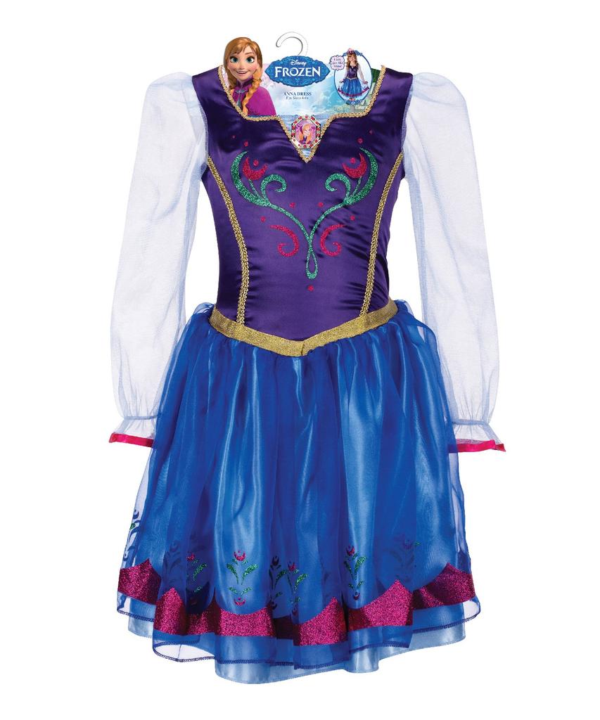 Disney Store Frozen Anna Costume, Size M with Cape, 4-6X, Blue, 63594