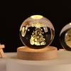 3D хрустальные светильники, светящийся планетарный галактический ночник, хрустальный шар, ночник, домашний декор, рождественский подарок