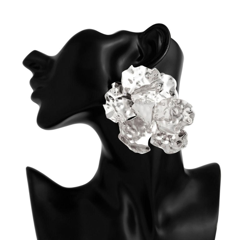 Преувеличенное нерегулярное цветочное ожерелье, металлическое, мятое, набор ожерелий, вечеринка