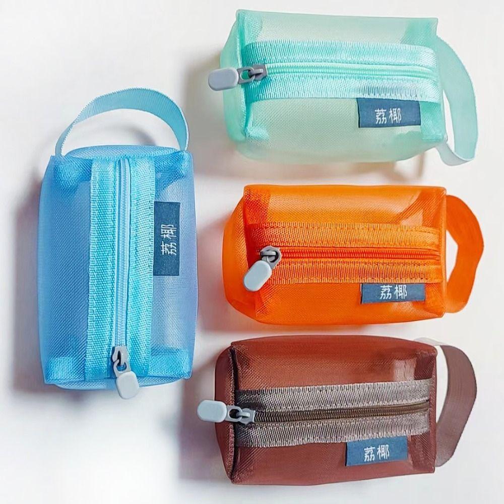 Большая вместительная квадратная сетчатая косметичка, дышащая, сумки для ключей, многоцелевой чехол для хранения