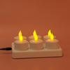 USB Rechargeable LED Tea Light 6-Candle Flameless Flickering Decoration for Home Use Weddings Christmas & Halloween Gift