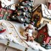 Festive Wall Hanging for Living Room Christmas Winter Village Wooden Hanging Snow House Snowman Plaque 4 Hook Small Accessory Organizer with