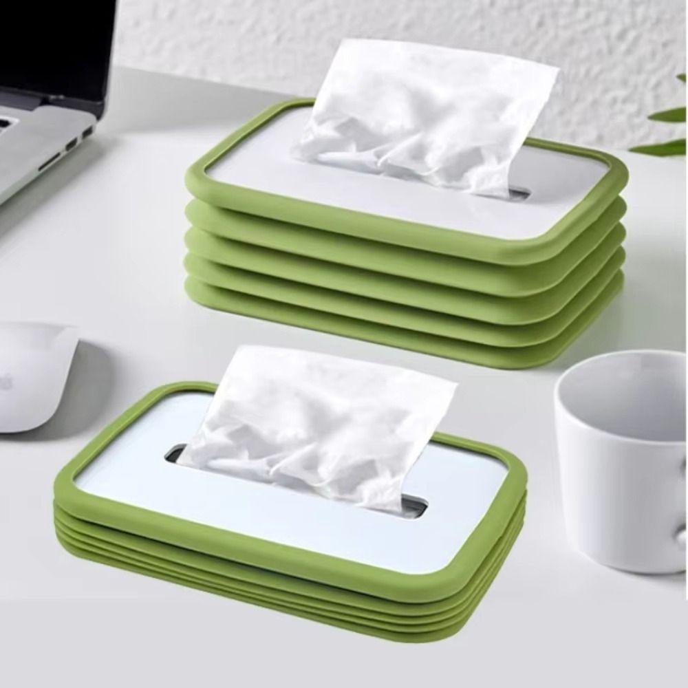 Elastic Lifting Tissue Storage Box Silicone Car Paper Case Portable Napkin Tissue Holder Kitchen