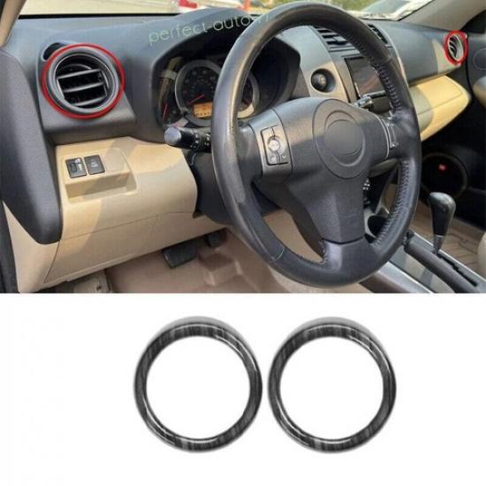 Для Toyota RAV4 2006-2011 2012 Черный Декоративный элемент вентиляционного отверстия кондиционера на приборной панели (левый и правый) под текстуру дерева