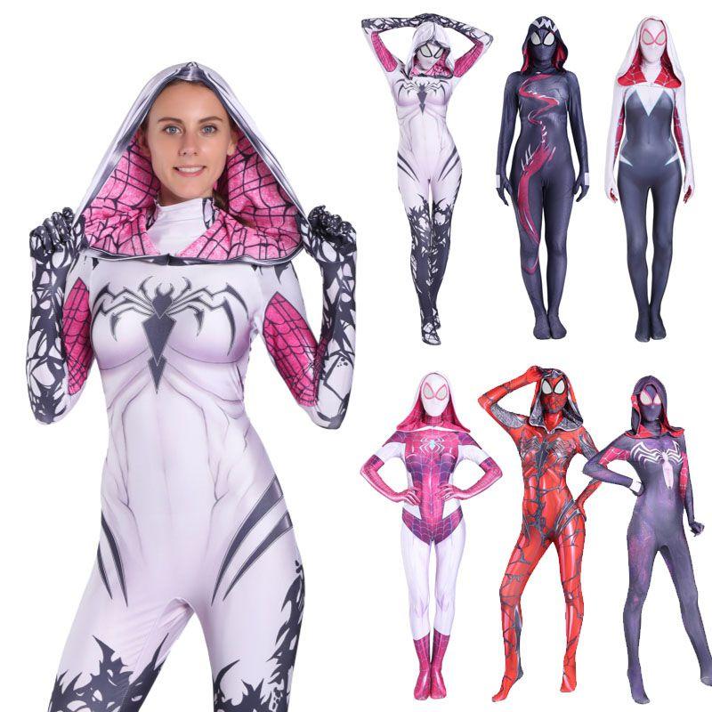 Премиальный костюм Человека-паука Гвен Стейси из удобного дышащего материала для косплей-мероприятий