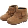 Winter Girls Fringes Ankle Boots Flock Warm Rubber Boots Toddler Kids Cotton Padded Tassels Boots Red Pink Black Color