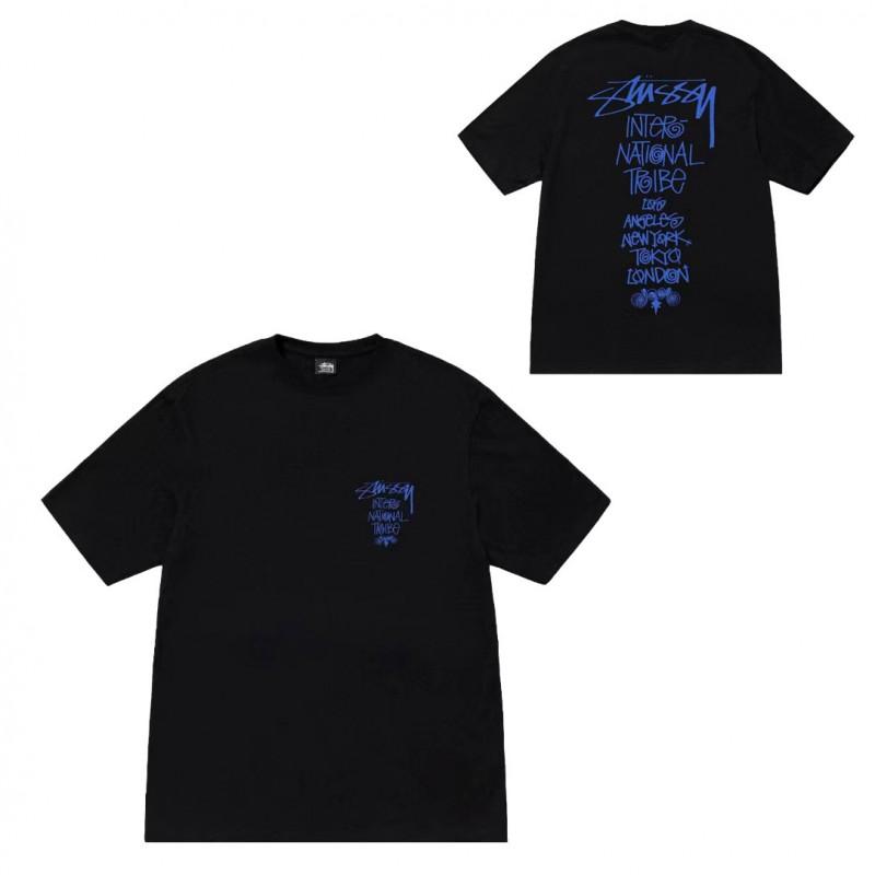 Mens Short Sleeve T-Shirt Loose Fit Round Neck Letter Print Casual Street Style Couples Top