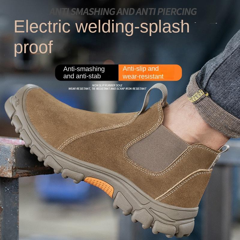 Men's Labor Insurance Shoes, Steel Baotou, Puncture-proof, Electrical Shoes, Breathable, Lightweight and Wear-resistant Work Safety Shoes